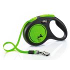 Flexi New Neon Tape Medium, Green 5m (up to 25kg)