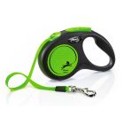 Flexi New Neon Tape Small, Green 5m (up to 15kg)