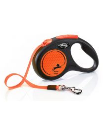 Flexi New Neon Tape Small, Orange 5m (up to 15kg)